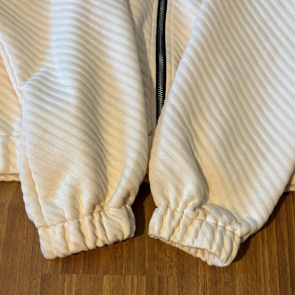 Steve Madden Oatmeal Textured Zip-Up Bomber Jacket NWT - Picture 5 of 7